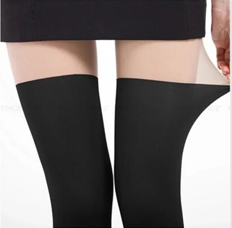 

Fashion Black Sexy Tights Women Autumn Winter Legs Fake Translucent Pantyhose High Elastic Imitation Skin Stockings For Female