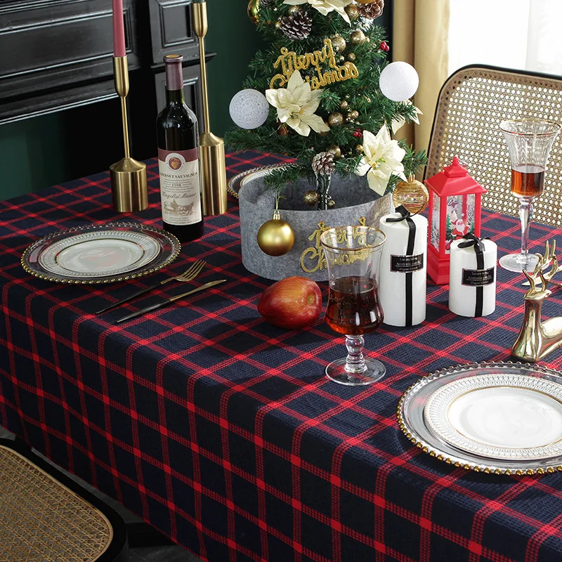 

Christmas New Year Decoration Accessories Tablecloth Living Room Kitchen Rectangular Coffee Table Dining Cover Table Cloth