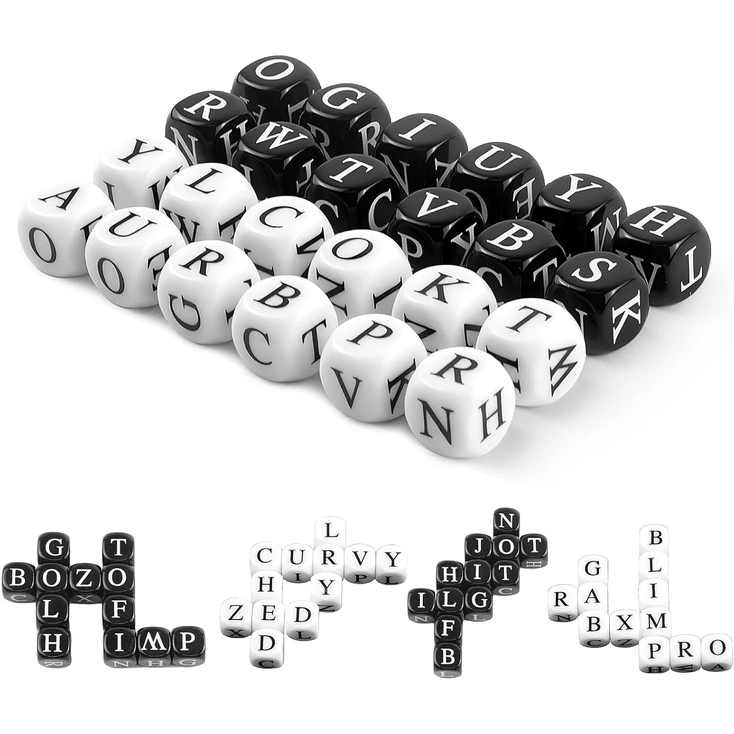 24Pcs Alphabet Dice Toys, Two-Player Parent-Child Interactive English Letter Dice Games, Puzzle Games for Party