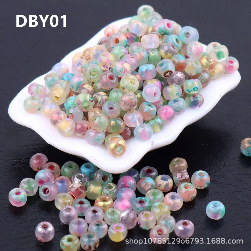 슈퍼 엑설런트 3mm 프로틴 제이드 피카소 글래스 라이스 비즈 핸드메이드 DIY 루즈 비즈