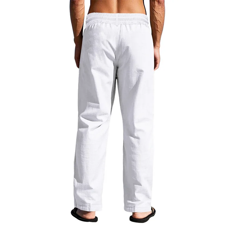 2025, Frühjahr/Sommer Neue männer Baumwolle Leinen Hosen Sommer Mode Lässig Einfarbig Lose Plus Größe S-XXXL – Detail 6