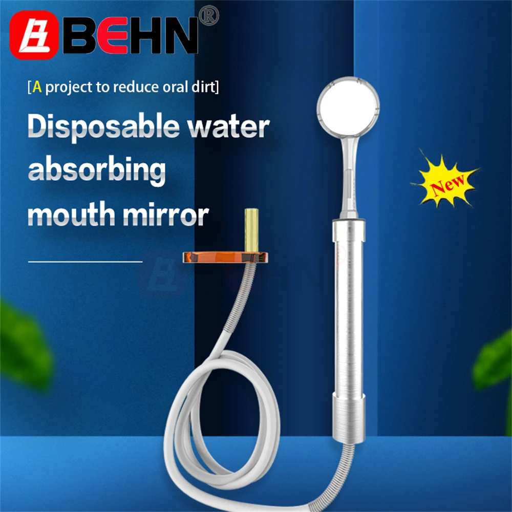 

BEHN Dentist Dental Suction Anti-fog Mirror with Saliva Suction Kit 50pcs Disposable Mouth Mirror Matching Handle Silicon Tube