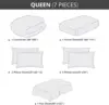 HEVUMYI 7 Pieces Queen Comforter Set, All Season Reversible Bed in a Bag Queen, Ultra Soft Queen Bedding Set with Grey 6