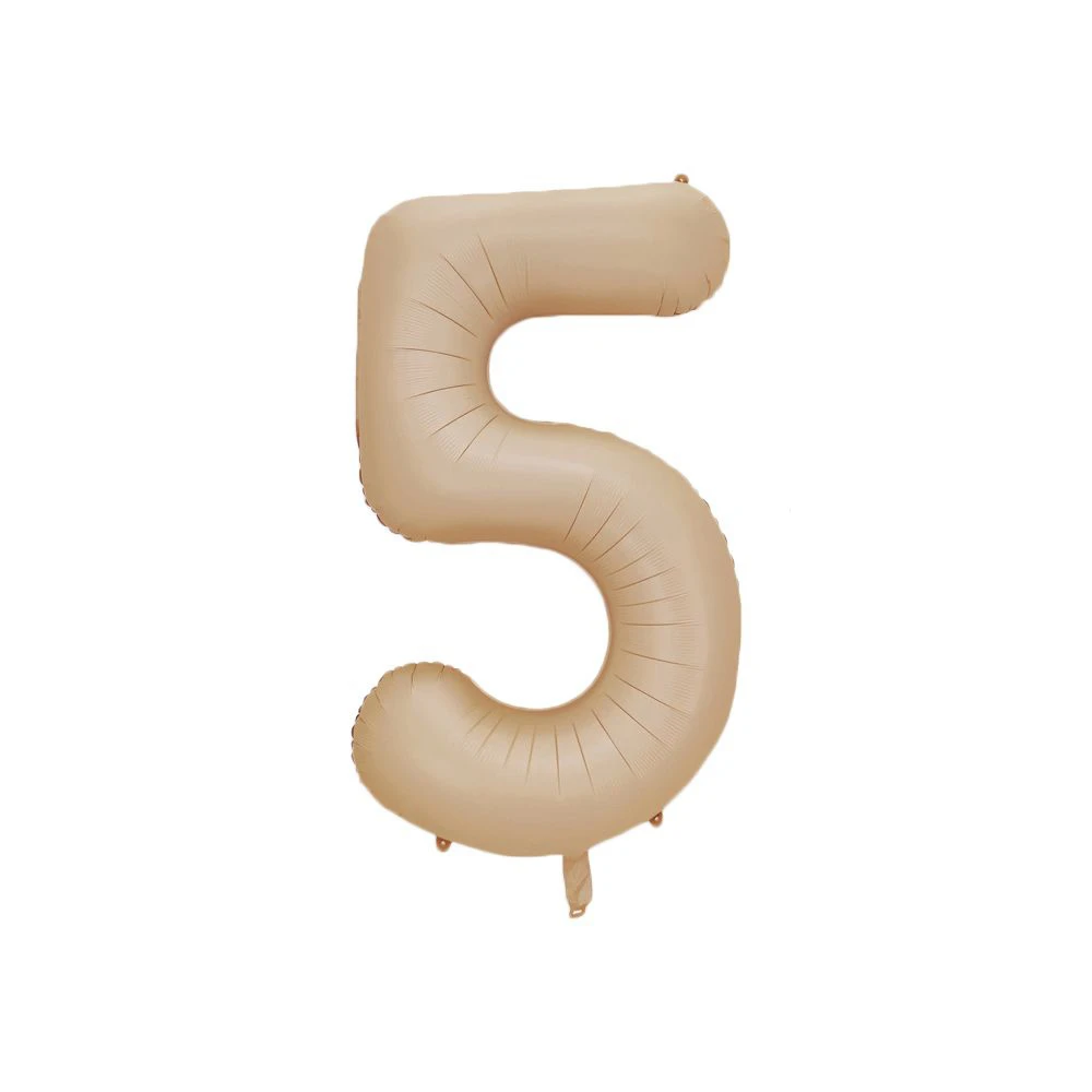 Cream Caramel Digital Number Balloon for Birthday Celebrations - Kids & Adults Party Decor and DIY Supplies