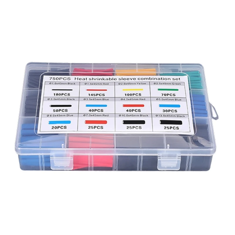 

Safety Solution Waterproof Heat Shrink Sleeves 12 Size Heat Shrink Tubing set Secure Connection 750pcs for Various Uses