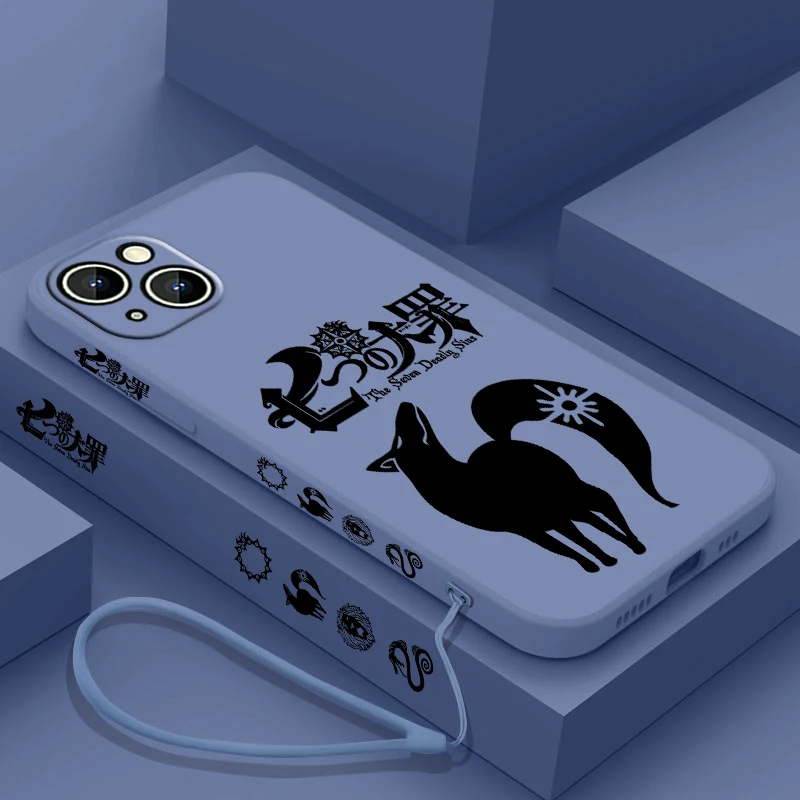 thumbnail image 1 of Funda de teléfono con logotipo de The Seven Deadly Sins para Apple, iPhone 15, 14, 13, 12, 11 Pro Max Plus, 8, 7, SE, funda líquida con Capa de cuerda izquierda, 1 of 5