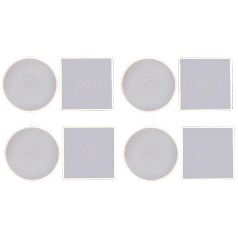 8 Pack Coaster Molds for Resin Casting,4 Pack Square Coaster molds and 4  Pack Round Epoxy Resin Molds Silicone,Great for Making Coasters, DIY Resin