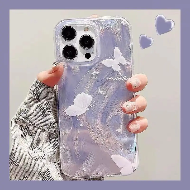 Butterfly Laser Silver Phone Case