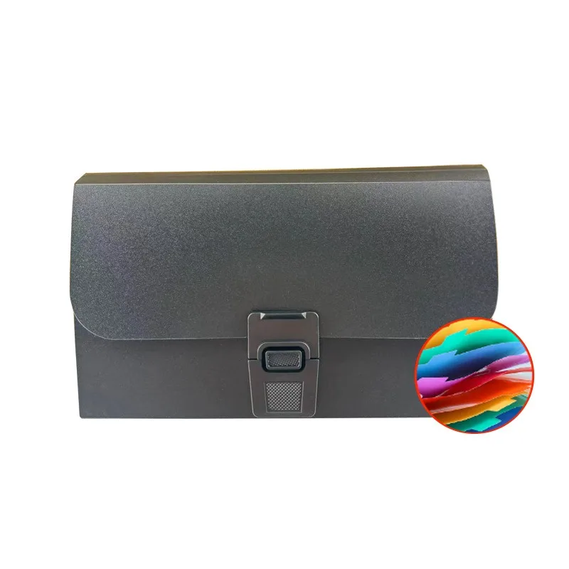 Grids Mini Organ Bag Rainbow Inner Page Large Capacity File Folder Data Storage Organizer School Office Education Supplies