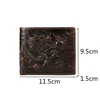 High Quality Genuine Leather Short Wallet 3D Dragon Style Card Wallet 2024 Vintage Bifold Small Purse for Man Male Gift Purses 4