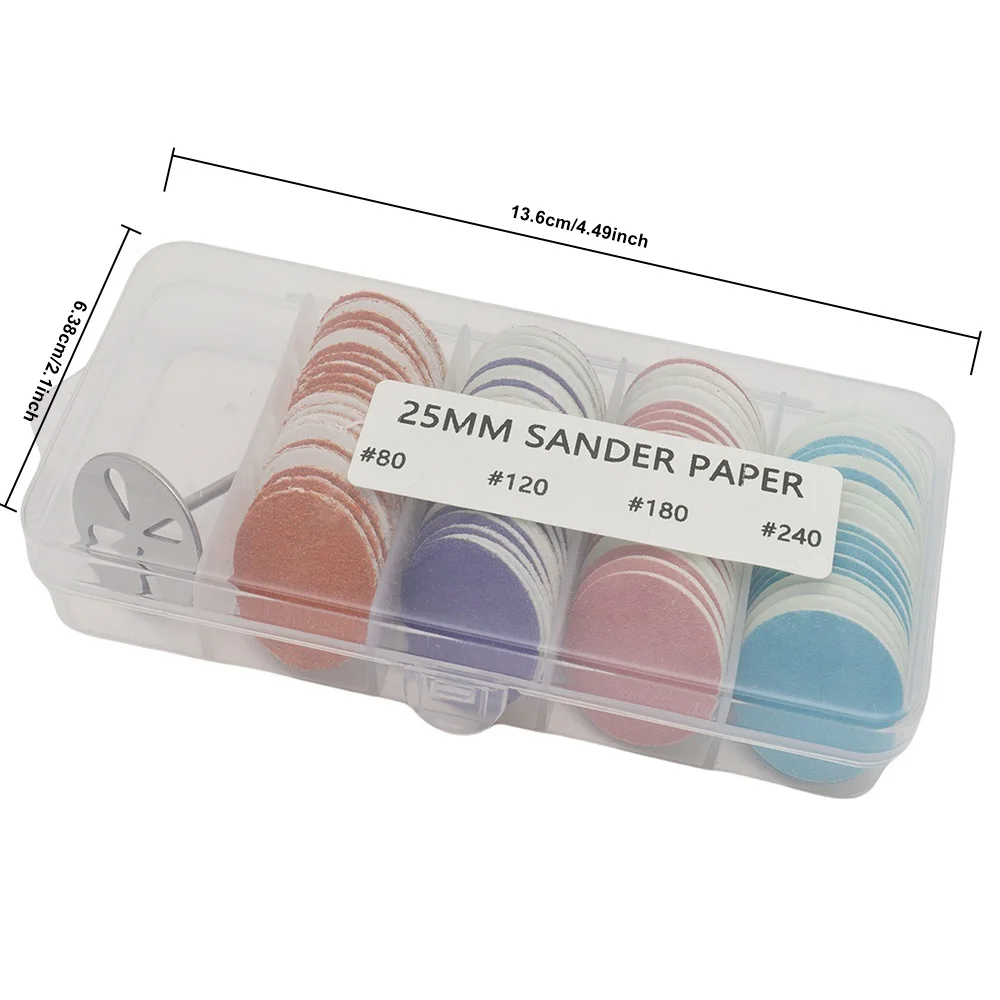 새로운 80개 샌딩 페이퍼 디스크와 금속 네일 드릴 비트 0.98인치 - 샌딩 디스크 네일 드릴 비트 페디큐어 및 매니큐어용 교체품