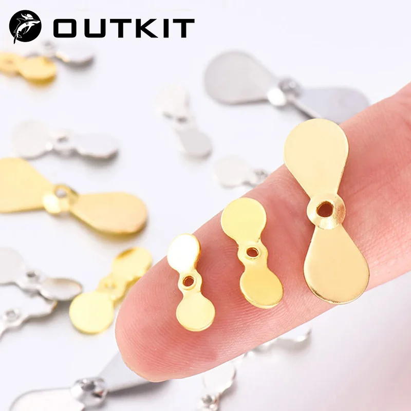 OUTKIT 50 Stück Plug Casting Fly Propeller Spin Spinnerbait Topwater Angelköder Klingen Edelstahl Custom Spinnerbait Prop – Detail 1