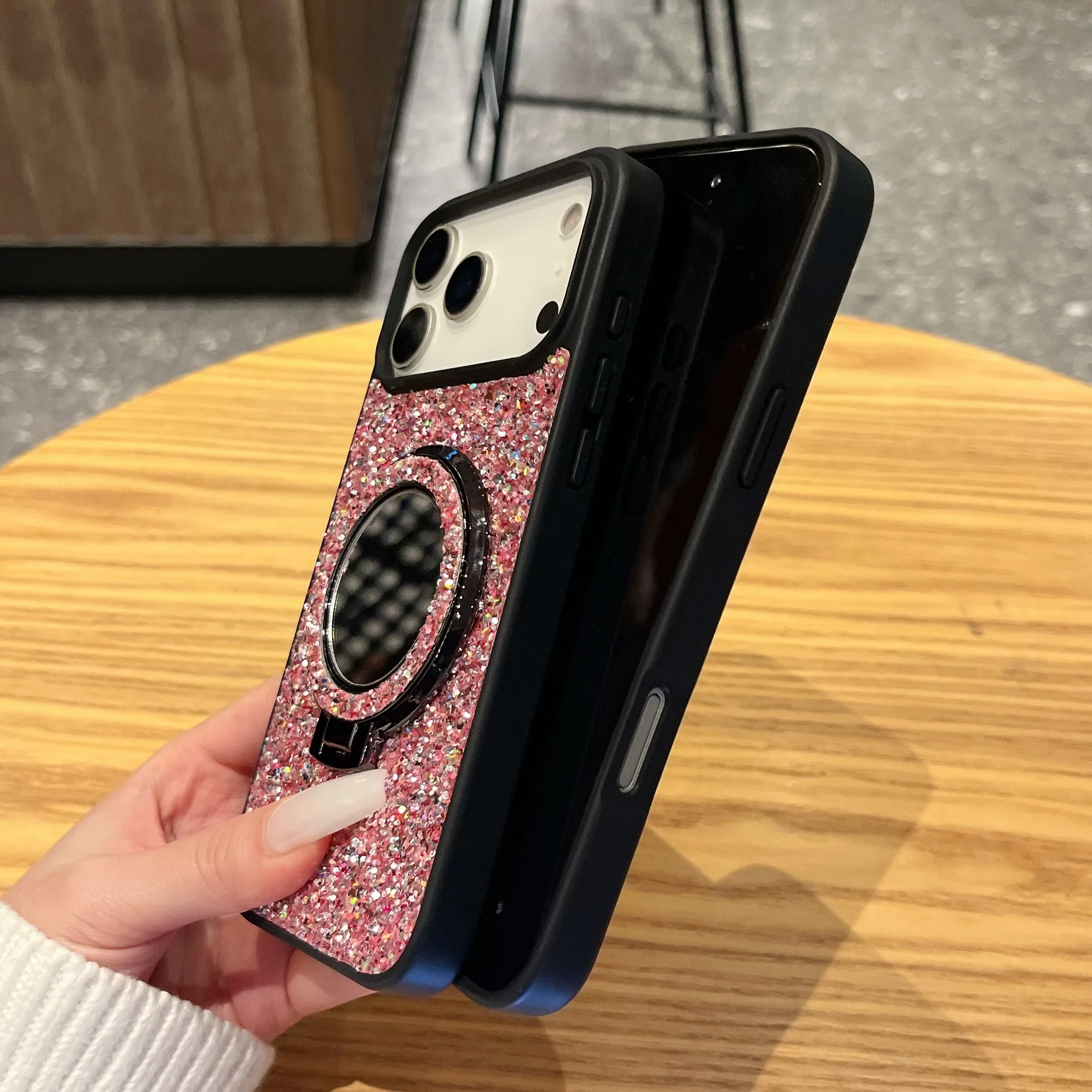 Luxury Mirror Phone Case With Stand For Iphone Pro And Plus Models_voghion.com