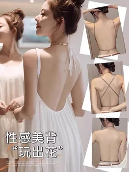 MOYISU Anti Slip Halter Bra for Small Chest, Push Up Enhancer Pads Rounded Shape, Invisible Seamless Cover No Show Lift Bralette 1