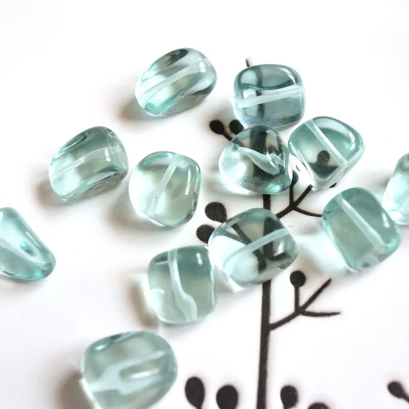 

4 шт./партия, неправильные самодельные бусины из натурального переработанного стекла