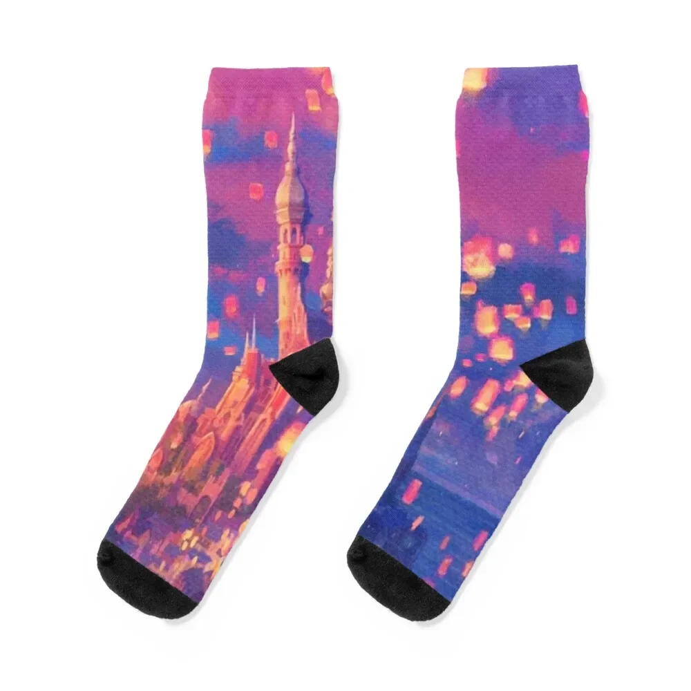 

Lanterns floating Socks Soccer colored Socks Woman Men's