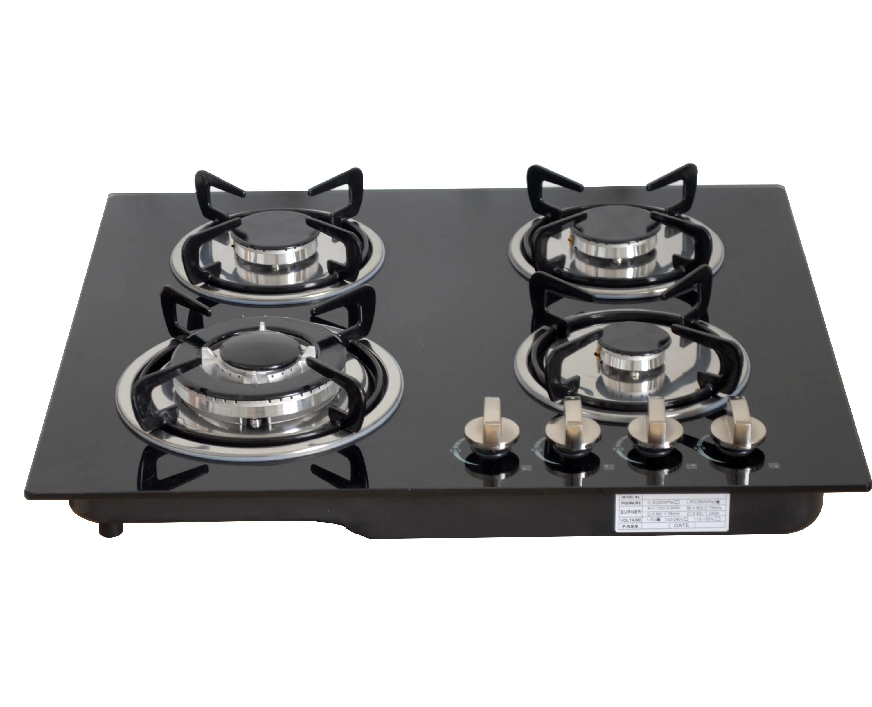 OEM/ODM Factory Suppliers Gas Cookers Built in Gas Cooktop Tempered Glass 4 Burners Kitchen Appliance Stove