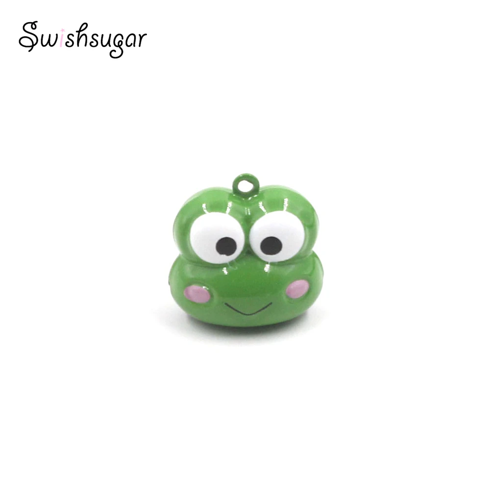 Cartoon Metal Frog Animal Jingle Bell Charms Pendant Kids Children Keychain Bracelet Necklace Jewelry Finding Accessories