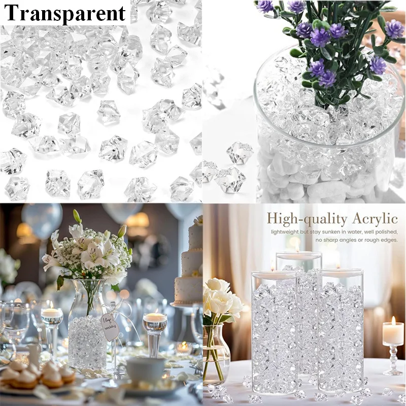 100pcs 11x14mm Crystals Plastic Gems Home Vase Decoration Multi colorful Diamond Ice Rocks Stones DIY Jewelry Toys Party Crafts
