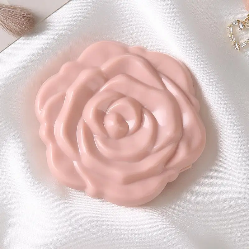 Vintage-Inspired Rose Flower Compact Pocket Mirror – Double-Sided Mini Beauty Tool Gift