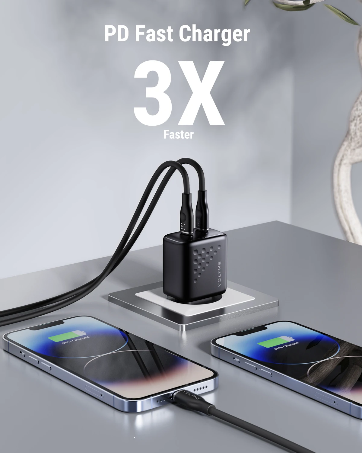 VOLTME 35W GaN USB C 충전기 빠른 충전 4.0 3.0 Macbook Air 15 IPhone 15 14 Pro Max Type C 고속 충전기용 PD USB-C 충전기