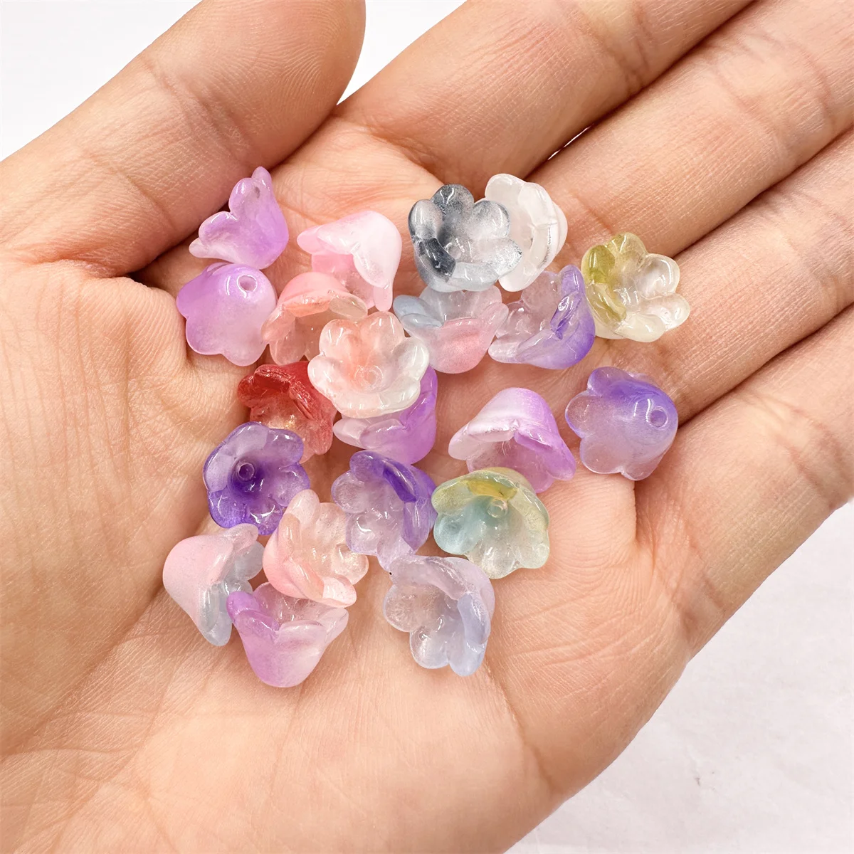 

12x7mm 40PCS Colorful Trumpet Flower Glass Beads For Jewelry Making DIY Bracelets Necklace Earring Crafts Fashion Accessories