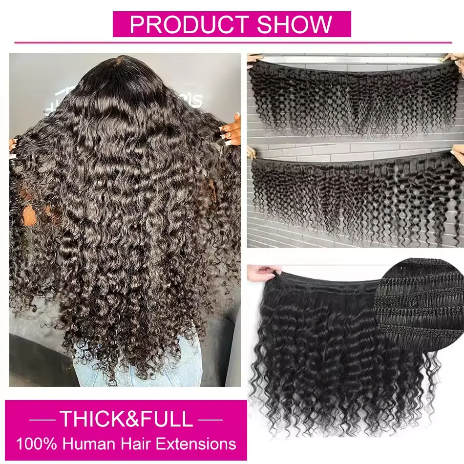 human hair extensions Luvin Burmese Curly Bundles Human Hair 30 34 Inch Deep Wave Raw Hair Bundles Unprocessed Double Weft Extensions Weave
