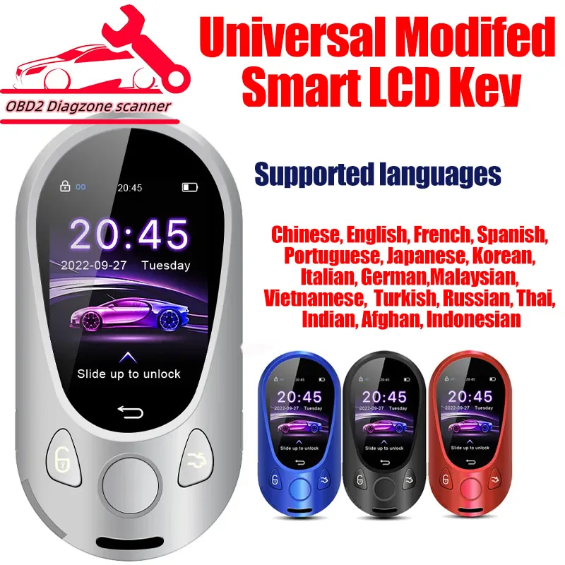 Schermo Lcd Smart Key Modificato Universale Per Bm-W Per Au-Di Per Fo-Rd Per Be-Nz Keyless Entry Auto Lock Coreano/Russo/Inglese