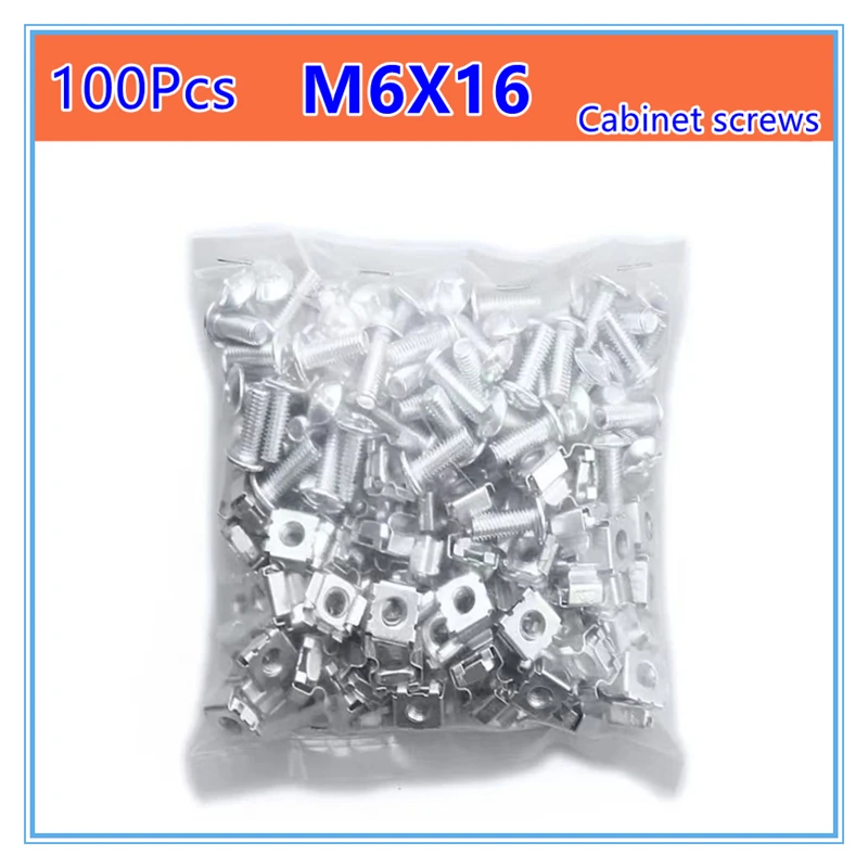 100Pcs Carbon steel Network Storage Server Cabinet Screw Rack Mount ...
