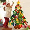 Christmas DIY Felt Tree With Light Merry Christmas Decoration For Home 2024 Cristmas Ornament Xmas Gifts Navidad New Year Tree