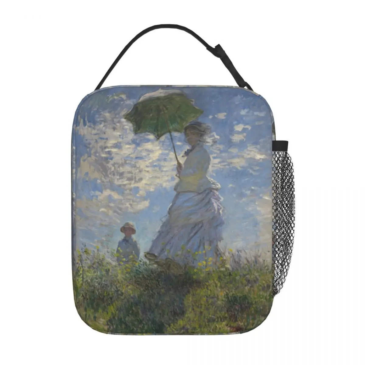 

Woman With A Parasol Madame Monet Accessories Insulated Lunch Tote Bag Famous Oil Painting All Season Thermal Cooler Bento Box