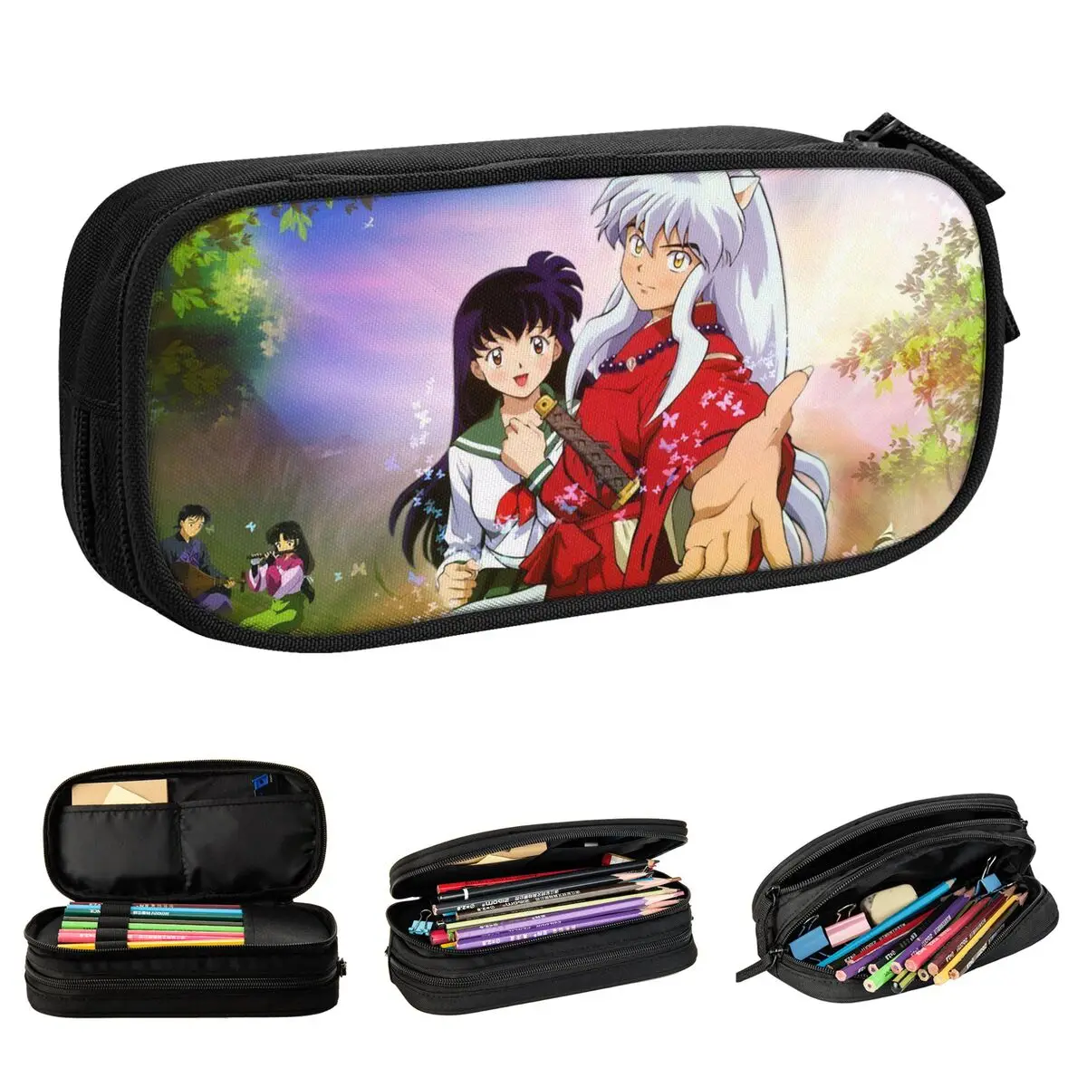 

Карандаш в стиле аниме Inuyasha, милый держатель для ручек Higurashi, детские большие сумки для хранения, школьные подарки, пенал