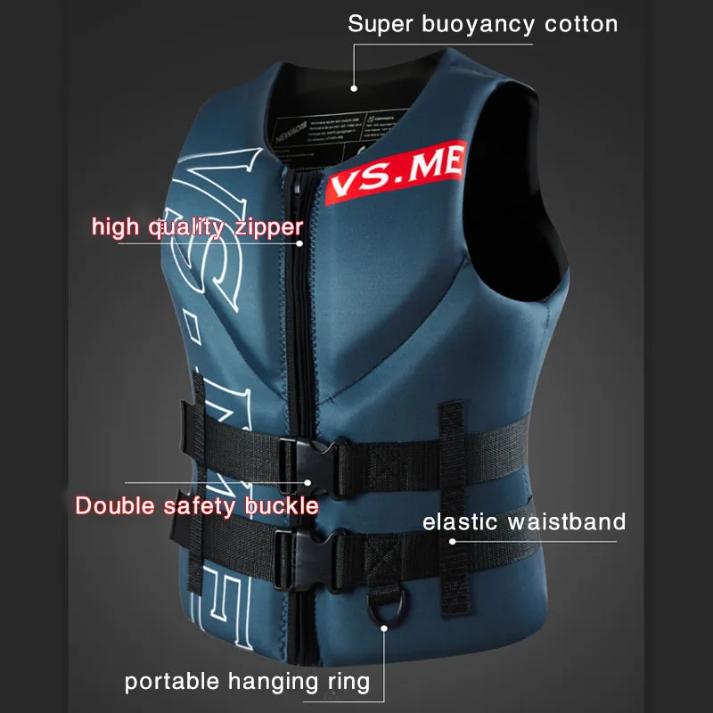Life Jacket for Adult Super Buoyancy Neoprene Life Vest Surf Raft Kayak Fishing Jet Ski Water Sport Swimming Rescue Life Jacket