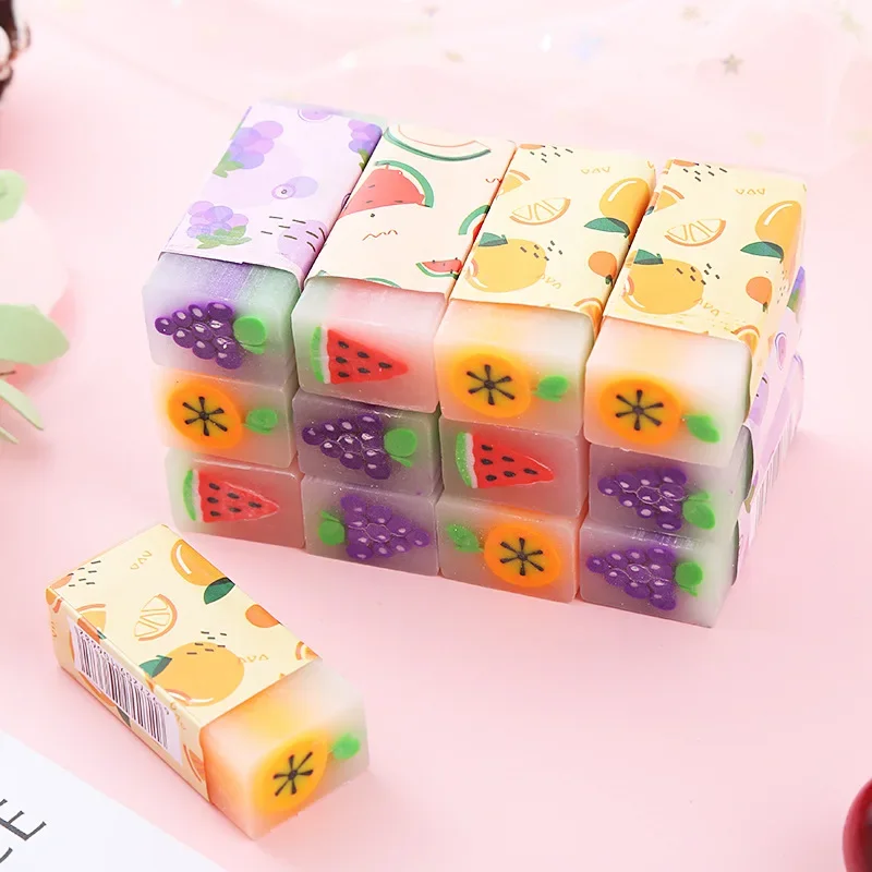 Eraser 5Pcs Fruit jelly scent cute creative cartoon less crumbs student school supplies stationery gifts sassafras pencil eraser,eraser pen,retractable eraser,kneadable eraser,eraser refillable pen,biscuit eraser,plasticine eraser