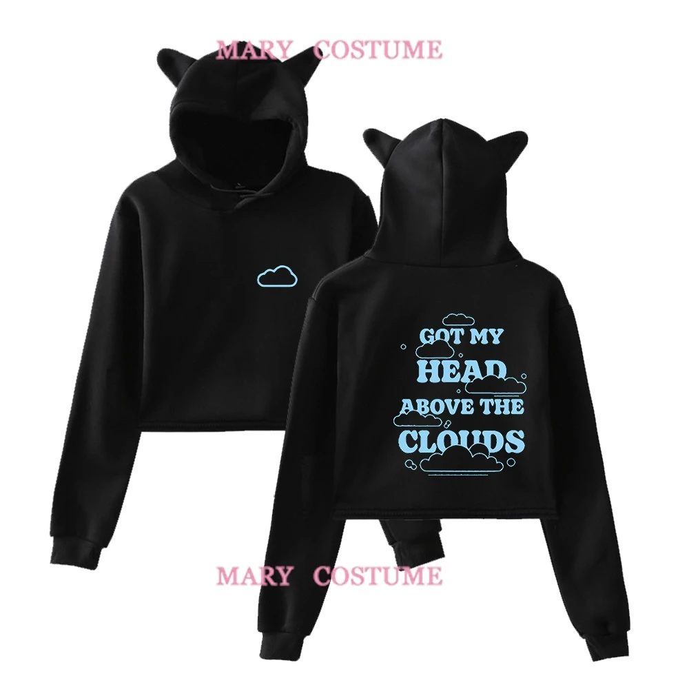 

JVKE Merch cat ears sweatshirt Clouds Merch Unisex long sleeves Sweet Streetwear