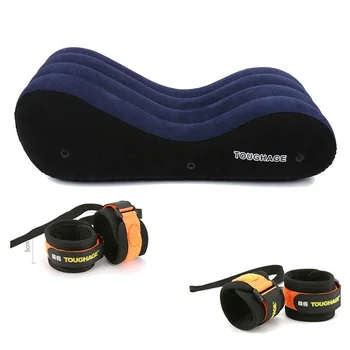 Toughage Sex Sofa Inflatable Pillow Air Chair Bed Restraint Furniture with Cuffs Sexual Position Pad Erotic Wedge Cushion Couple 3