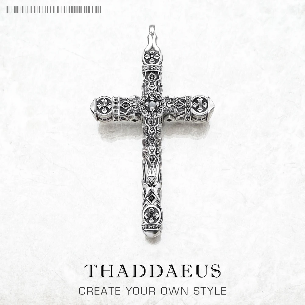 Richly Ornamented Cross Pendant Fine Jewelry Bijoux Accessories 925 Sterling Silver Gift For Woman Men silver pendant pendant necklace