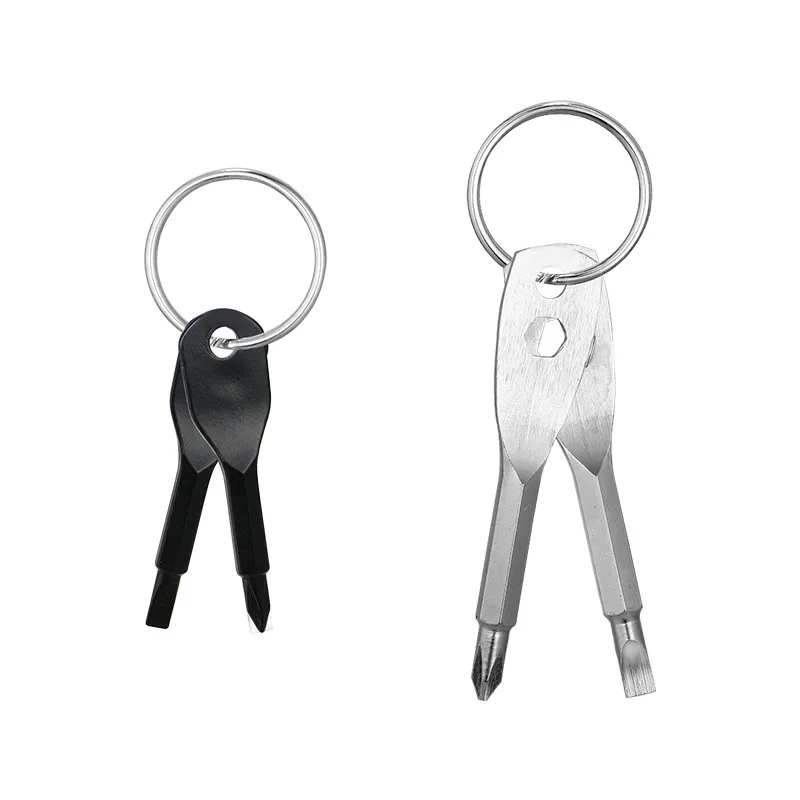 Screwdriver Keychain Multi-Function Tool Cross Keyring Alloy Keychain
