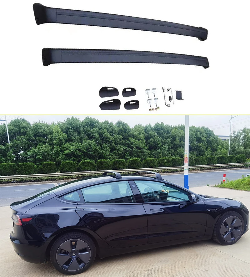 Upgrade Roof Rack Cross Bars with Antitheft Locks for Tesla Model Y