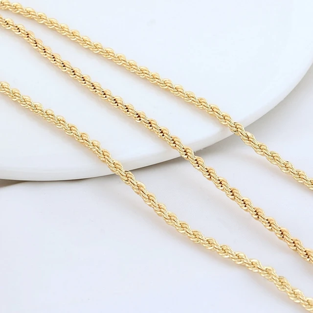 Gold Plated Jewelry Making Bracelet Chain  Real Gold Brass Chain Jewelry  Making - Jewelry Findings & Components - Aliexpress