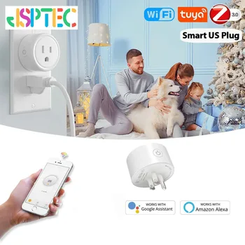 Tuya Zigbee Smart Socket US Plug 10A Timing Function Smart Life App WiFi Outlets Works With Alexa Google 1