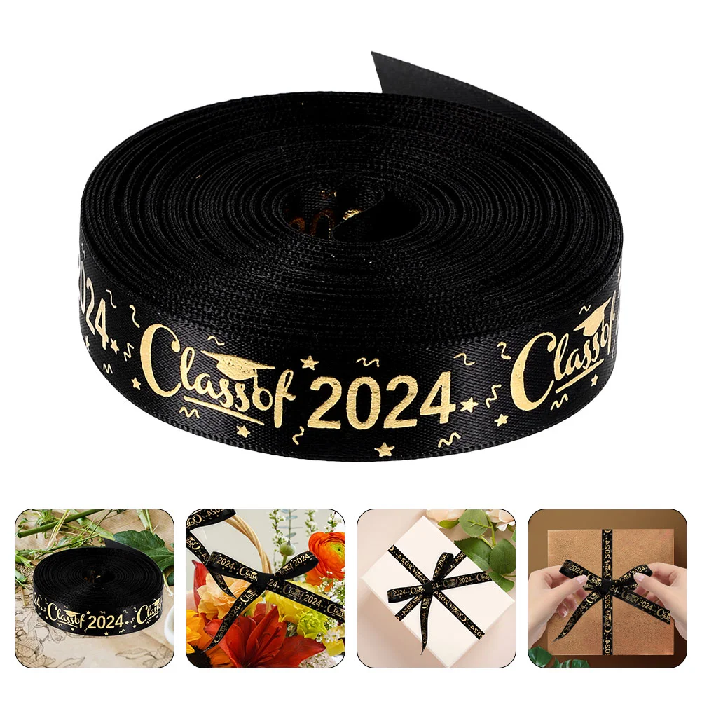 

Class 2024 Ribbons Rolls Graduation Ribbon Metallic Glitter Gift Wrapping Ribbon Congrats Grad Theme Ribbons Graduation Party