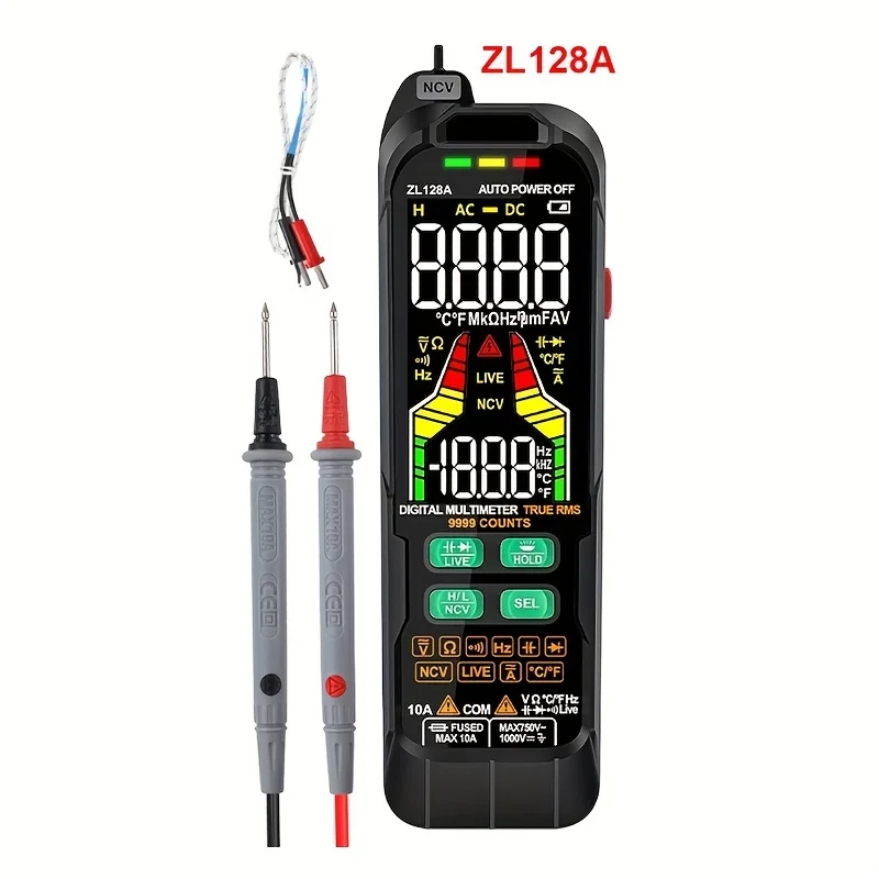 

New ZL128A Multimeter Digital High Precision Multifunction Fully Intelligent Measuring Pen Universal Meter Battery Version 2024