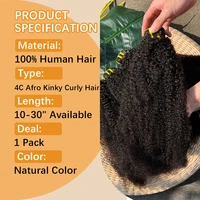 Extensions de Cheveux Humains 100% Naturels Vietnamiens Bruts Vierge Afro Kinky Curly 4C, 1/3/4 Paquets, Tissage Rapide, Couleur Naturelle 2