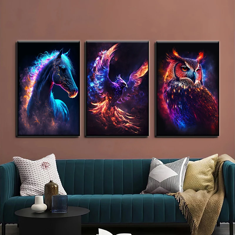 Starlight Animal Collection Cool Space Wolf Dog Rabbit Canvas Painting Art Decoration Utilizzando Dipinti