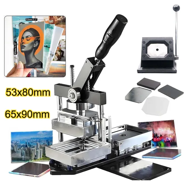 ชุดเครื่องทำแม่เหล็กติดตู้เย็นรูปสี่เหลี่ยมผืนผ้าขนาด 80x53 มม./90x65 มม. สำหรับงาน DIY พร้อมที่ตัดกระดาษ 1 อัน และวัสดุ 100/500 ชุด สำหรับทำงานฝีมือที่บ้าน 1