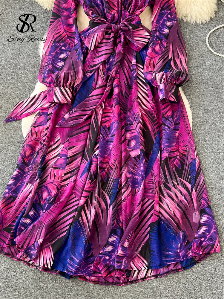 Abito Donna Casual Scollo V - Vestito Floreale Lavorato A Maglia, Maniche Corte - Foto 1