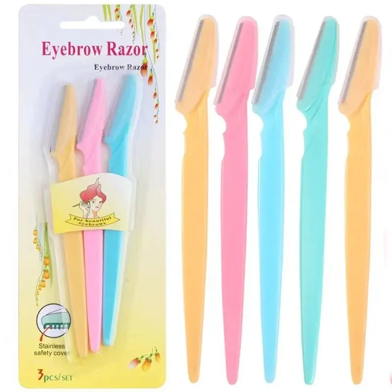 Safety Eyebrow Trimmer Blade Hair Removal Cutters Portable Face Razor Makeup Shaver Blades Tool Eye Brow Trimming Knife Cosmetic 2