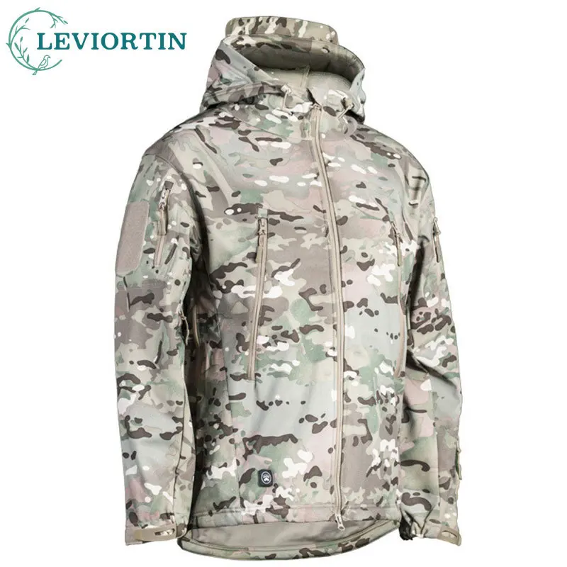 Military Shark Skin Soft Shell Jackets Men Tactical Windproof Waterproof Jacket Men Army Combat Jackets Male Hooded Bomber Coats 5557 single row male shell mx4 2mm pci e 6p spacing air docking plastic shell connector buckle plug