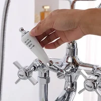 ก๊อกน้ําอ่างอาบน้ําชุดชั้น Decked ห้องน้ําคลาสสิกคุณภาพสูงทองสไตล์อเมริกันเซรามิคฝักบัวก๊อกน้ํา 6